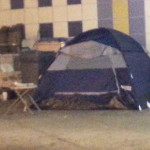 Homeless after a tent arrives