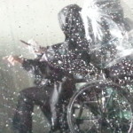 Wheelchair in the rain