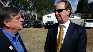 Councilman Jim Clarke, left, City Manager John Nachbar