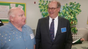 Vice Mayor Andy Weissman, left, with Mr. Eriksson